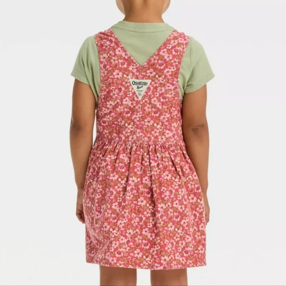 OshKosh B'gosh Pink Floral Corduroy Dress Size 18 Months